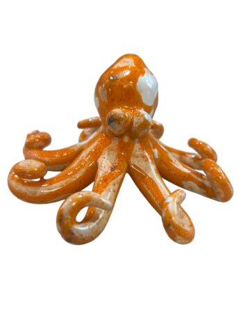 Polpo Piccolo Arancio - in Ceramica di Santo Stefano di Camastra
