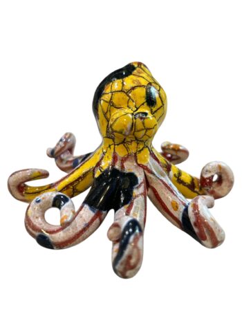 Polpo Piccolo Effetto Marmo - in Ceramica di Santo Stefano di Camastra