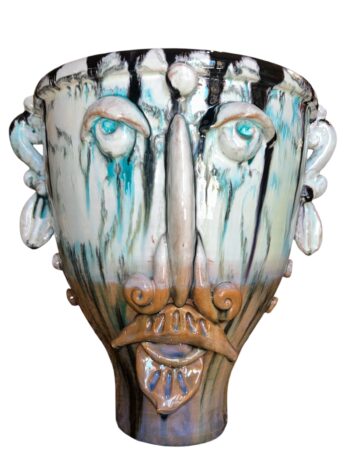 Vaso Sikano Cilindrico M/V - in Ceramica di Santo Stefano di Camastra