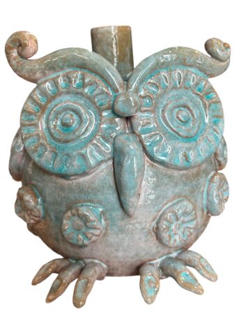 Candeliere Gufo V - in Ceramica di Santo Stefano di Camastra