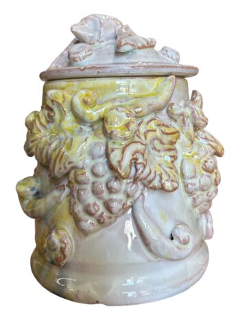 Barattolo con Applicazioni - in Ceramica di Santo Stefano di Camastra