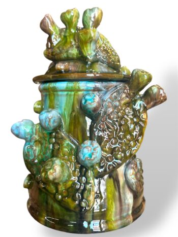 Barattolo Pale di Fico D'India - in Ceramica di Santo Stefano di Camastra