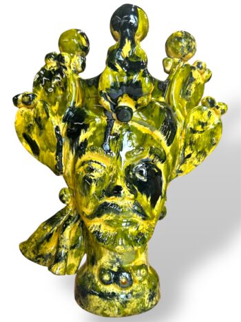 Testa di Moro Uomo Pale di Fico - in Ceramica di Santo Stefano di Camastra