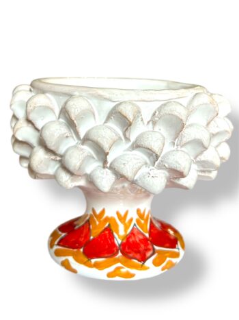 Mezza Pigna Piede Decorato - in Ceramica di Santo Stefano di Camastra