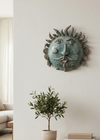 Maschera Sikana effetto marmo H 35-A- in Ceramica di Santo Stefano di Camastra