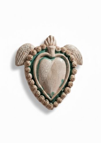 Cuore EX Voto Alato H20 - in Ceramica di Santo Stefano di Camastra