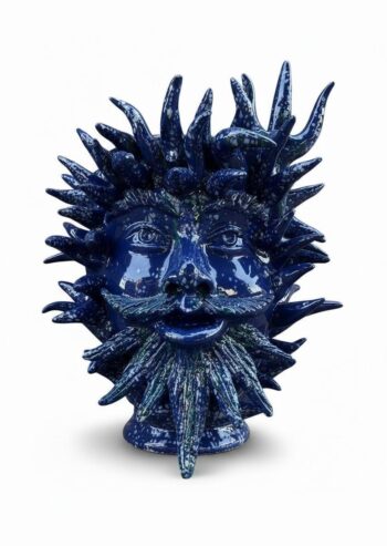 Testa Nettuno Custode delle Maree H40 - in Ceramica di Santo Stefano di Camastra