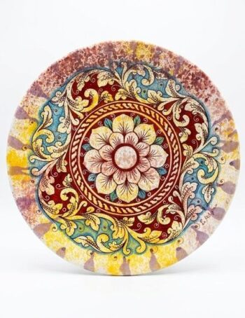 Piatto Barocco POP Floreale H60 - in Ceramica di Santo Stefano di Camastra
