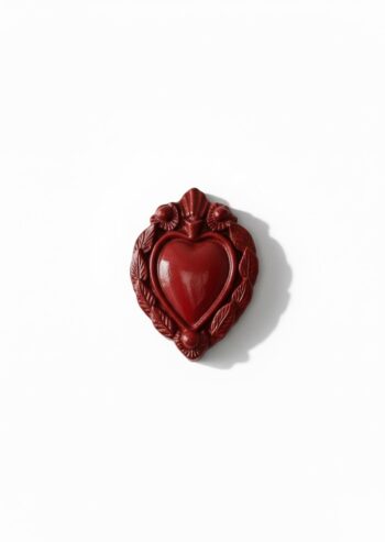 Cuore EX Voto Rosso H20 - in Ceramica di Santo Stefano di Camastra