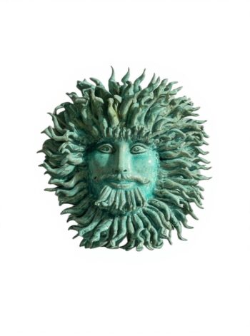 Testa Murale Re Sole H 40 - In Ceramica di Santo Stefano di Camastra