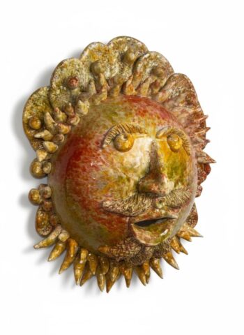 Maschera Sikana con Pale Di Fico H 50- in Ceramica di Santo Stefano di Camastra