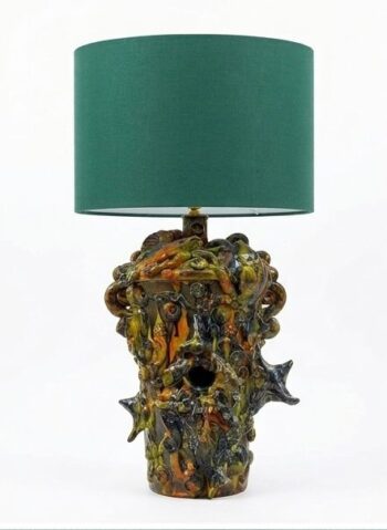 Lume Colapesce Sikano H45 - in Ceramica di Santo Stefano di Camastra
