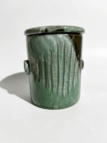 Barattolo Moderno Verde- In Ceramica di Santo Stefano di Camastra