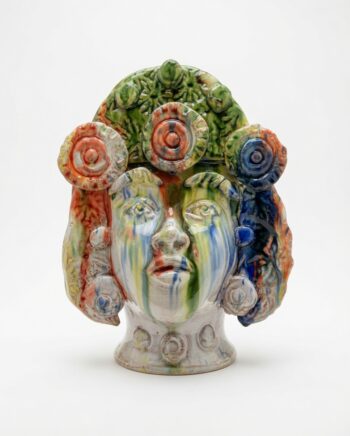 Testa di Moro Donna Multicolor - in Ceramica di Santo Stefano di Camastra