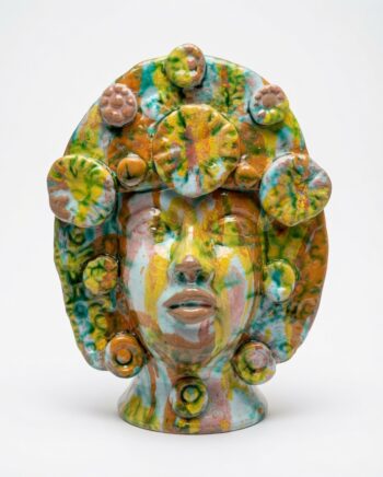 Testa di Moro Donna Multicolor 2 - in Ceramica di Santo Stefano di Camastra