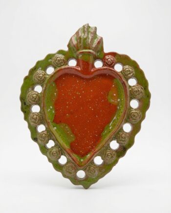 Cuore ex Voto Rosa- in Ceramica di Santo Stefano di Camastra