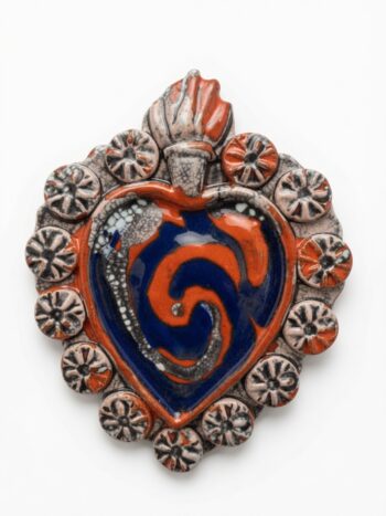 Cuore Ex Voto B/R - in Ceramica di Santo Stefano di Camastra