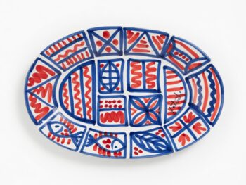 Vassoio Astratto B/R - IN Ceramica di Santo Stefano di Camastra