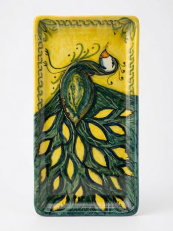 Vassoio Pavone 2 - in Ceramica Santo Stefano di Camastra