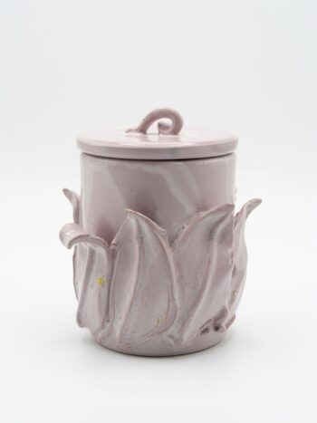 Barattolo Foglia Bianco - in Ceramica di Santo Stefano di Camastra