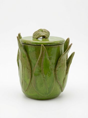 Barattolo Foglia Verde - in Ceramica di Santo Stefano di Camastra