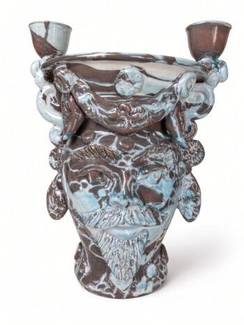 Lumiera Testa di Moro M/A H35 -in Ceramica di Santo Stefano di Camastra