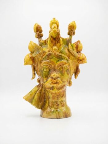 Testa di Moro Uomo Limoni G/V/A - In Ceramica di Santo Stefano di Camastra