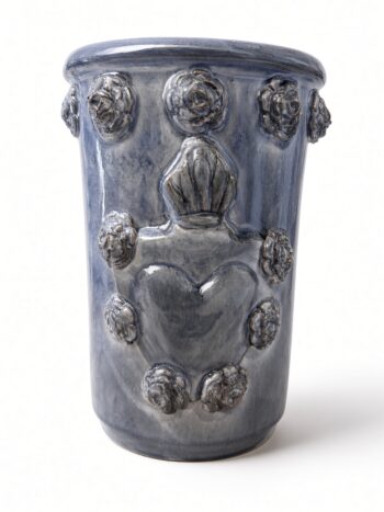 Porta Utensili Blu H26 - in Ceramica di Santo Stefano di Camastra